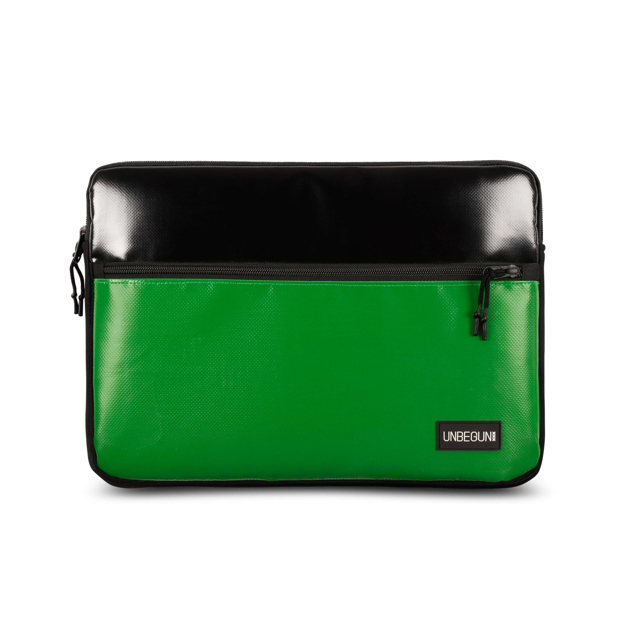 LAPTOP CASE WITH FRONT COMPARTMENT (BLACK/GREEN)